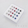 MULTI CZ FLOWER PIN 316L SURGICAL STEEL NOSE RING BOX